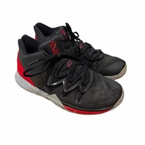 Nike Kyrie 5 Bred Black University Red Sneakers Sz 7Y